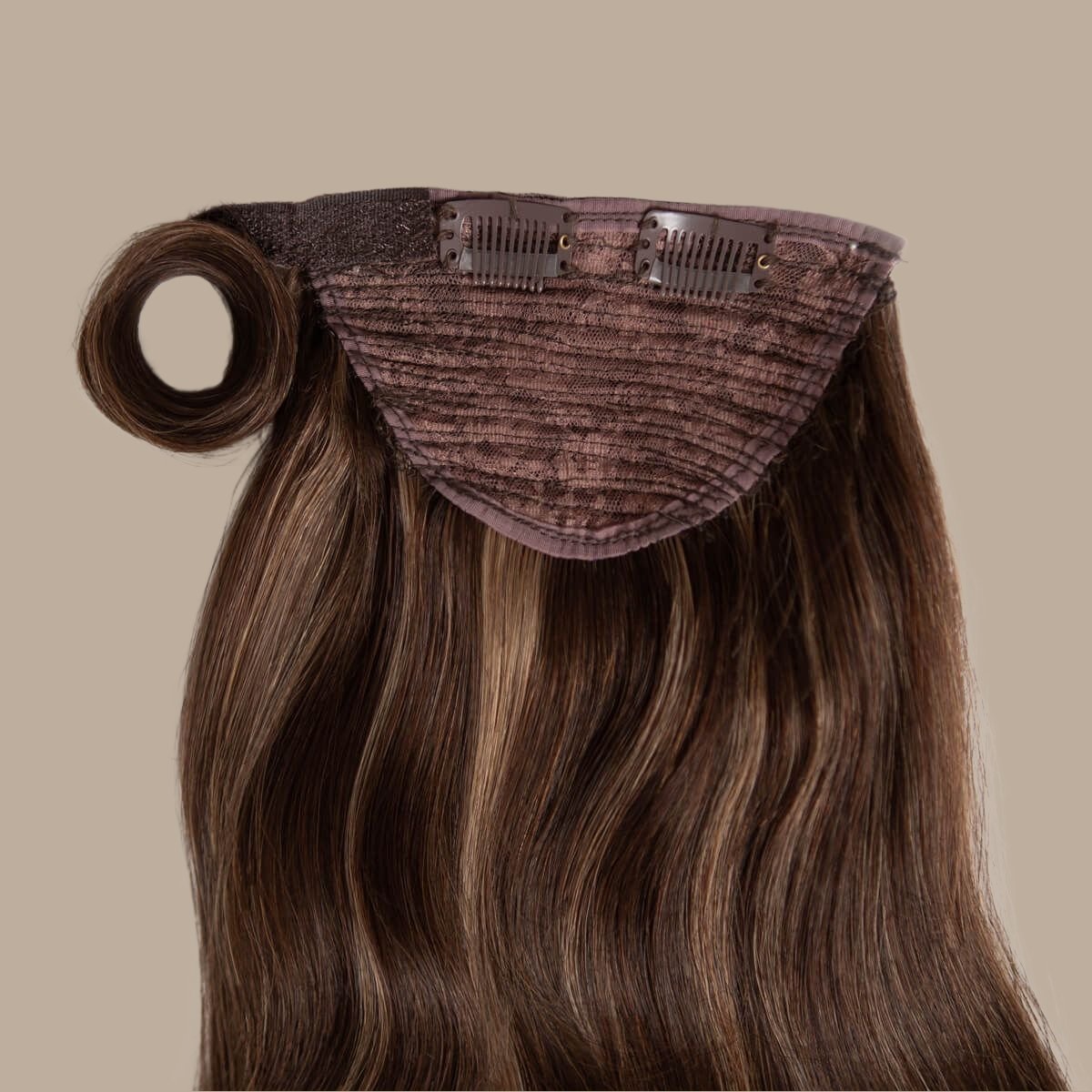 Subtle Brunette Highlights Ponytail Hair Extensions - Ocean Hair Extensions